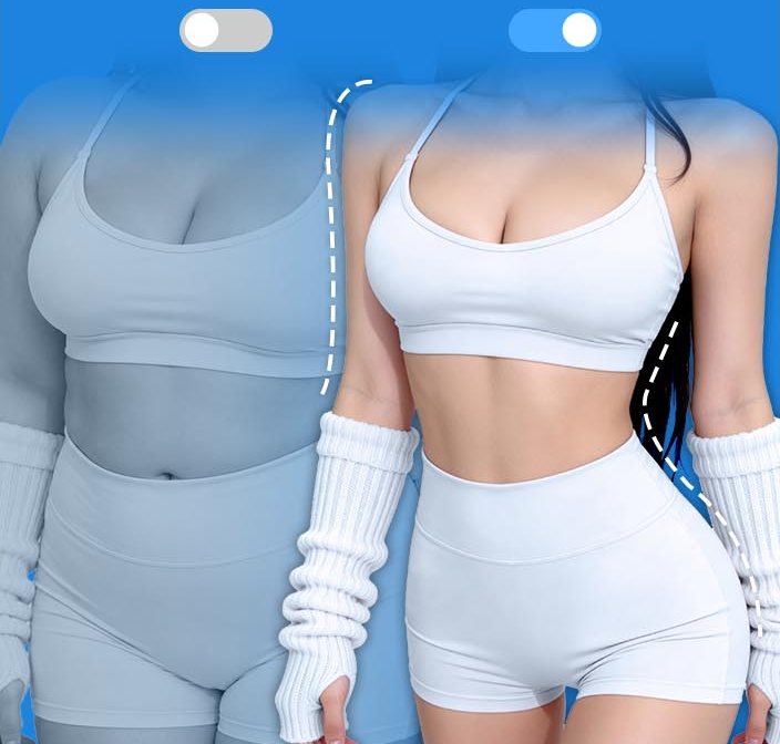 지방흡입 전후 비교 연출 이미지(실제 전후사진 아님)