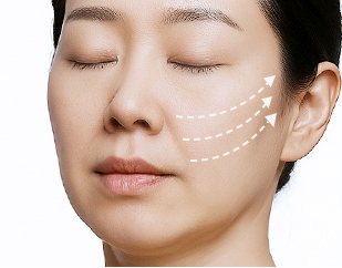 얼굴 위 리프팅 디자인 화살표