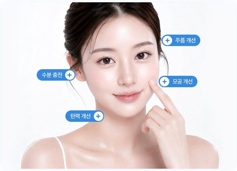 주름·수분·모공·탄력 개선 부위 표시 모델