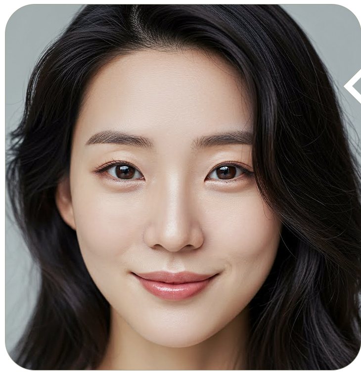 미소 짓는 여성 모델 정면